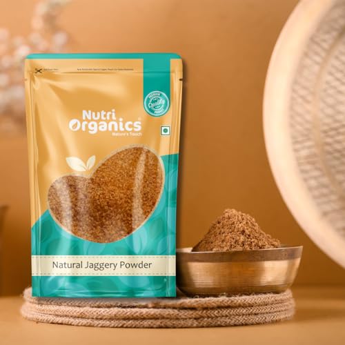 NutriOrganics Desi Jaggery/Gur/Gud Powder - 1kg | Fine Granular | Healthy Sugar Subsitute, Unbleached Jaggery