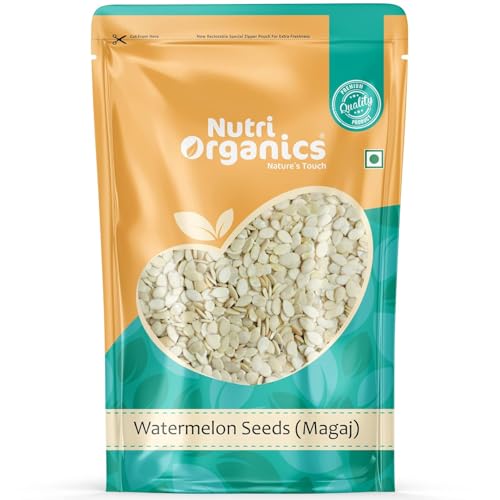Nutri Organics Watermelon Seeds 500g - High in Protein Seeds | Raw Watermelon Seeds for Eating | Magaj Seeds | Raw Unroasted seeds | Nutrients Rich | Source of Antioxidants