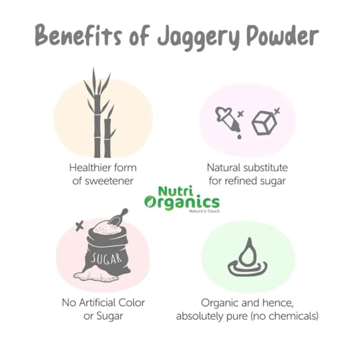 NutriOrganics Desi Jaggery/Gur/Gud Powder - 1kg | Fine Granular | Healthy Sugar Subsitute, Unbleached Jaggery