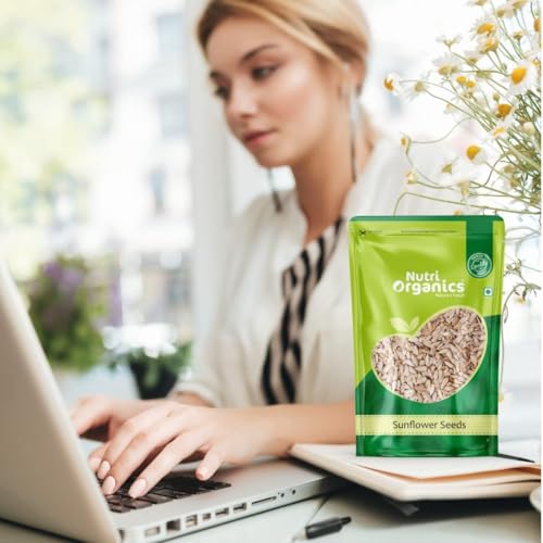NutriOrganics Sunflower Seeds-Sunflower Seeds For Eating 250 Gm,Healthy Seeds(Roasted Without Salt)