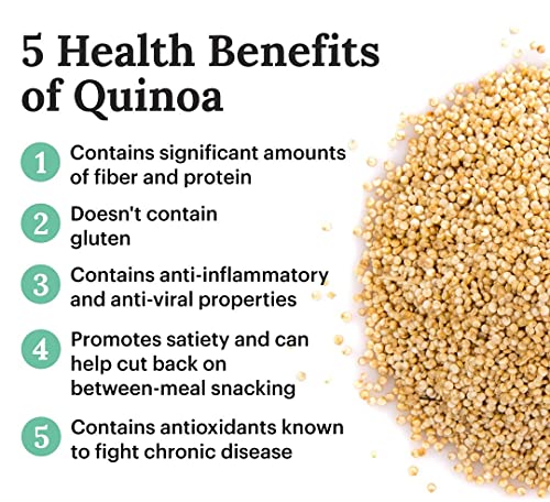 Nutri Organics Quinoa 2kg - Gluten Free Breakfast | High Protein and Fibre | Quinoa Seeds | 100% Wholegrain Cereal | Quinoa Seeds | Diet food for Weight Management