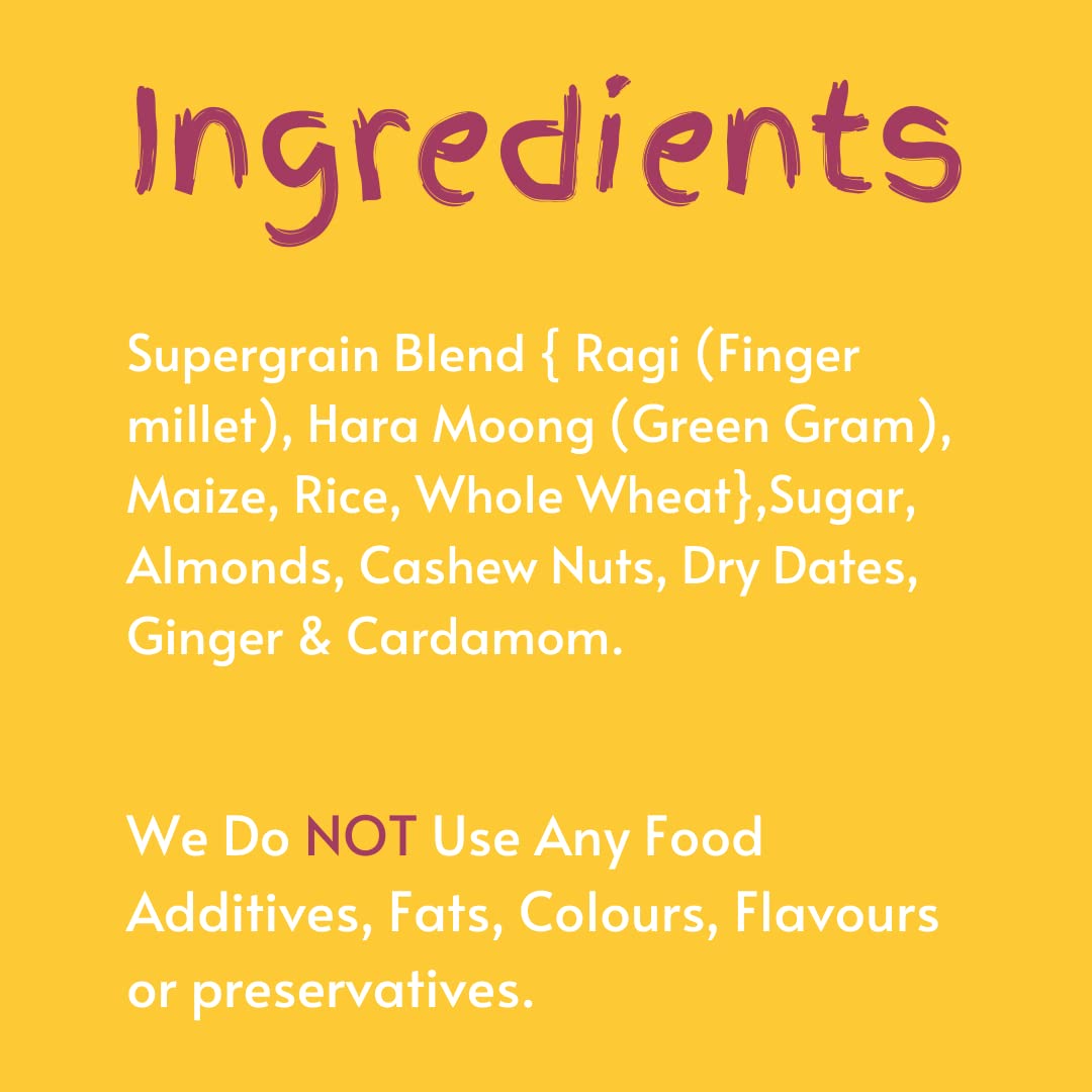 Nutri Organics Healthy Snacks Breakfast Cereals Ragi Malt Porridge Mix - Ragi Mix Dry Fruits| No Preservatives, No Artificial Flavors, No Colors | Ready to Cook Powder 200 gm