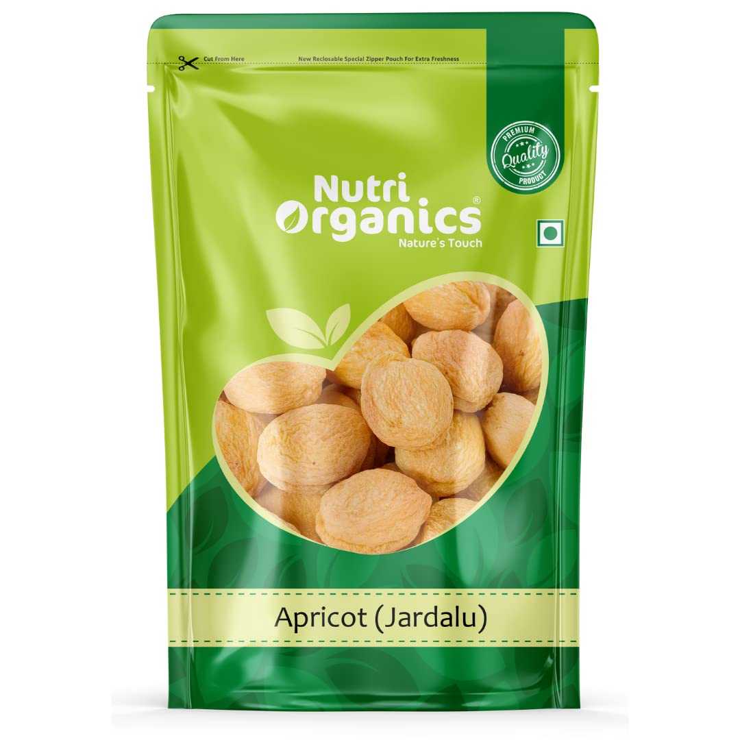 Nutri Organics Dry Fruits Dried Apricot Jardalu - 200 grams | Badam BOR Khumani Dry Fruit | Dried Premium Afghani Apricots | Vegan, Sun Dried Apricots | Gluten & Sodium Free