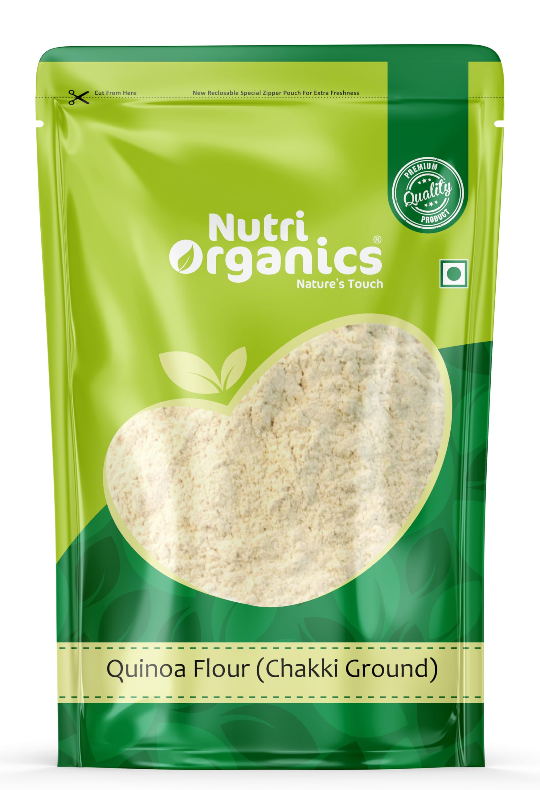Nutri Organics Quinoa Flour - 5kg | Gluten Free Atta | Enriched with Dietary Fibre, Protein & Vitamins | Improves Gut Health | Superfood | Micro-nutrients | No Preservatives