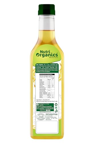 Nutri Organics Cold Pressed Groundnut (Peanut) Oil, 1L | Pure & Unrefined | Kolhu/Kacchi Ghani/Chekku/Ganuga | Natural & Chemical-Free | Rich Aroma & Flavor | Cooking Oil