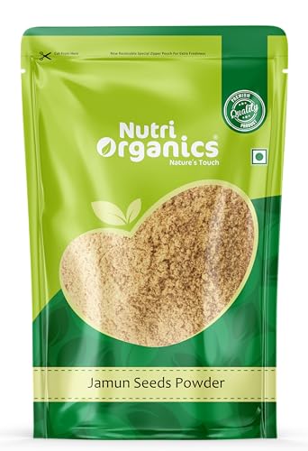 NutriOrganics Jamun Seed Powder-100 Grams|Natural|No Added Preservatives|Naaval Pazham Vitaippu Maavu|Syzygium Cumini|Help To Regulate Blood Sugar Levels