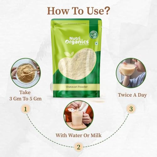 Nutri Organics Shatavari Powder - 50g | Balance Women's Hormones With Ayurveda | Herbal Supplement | Good For Healthy Digestion & Reproductive System