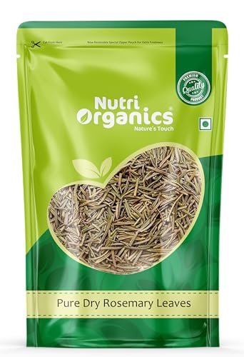 Nutri Organics Rosemary Dried Leaves - 500gm | Rosemary Leaves for hair growth & Food 500g