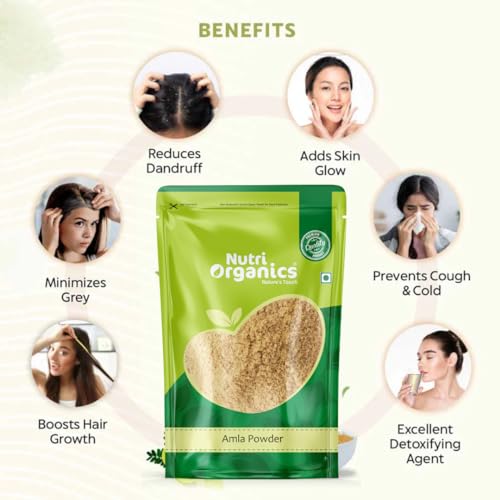 Nutri Organics Amla Fruit Powder - 200g | Indian gooseberries Powder | Malanelli,Amalakkamu,Usirikai Powder | No Added Preservatives