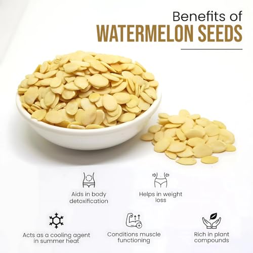 Nutri Organics Watermelon Seeds for Eating - 100g | Magaj Seeds Pack | Tarbuj Beej | Rich in Protein, Potassium, Magnesium & Iron | Raw Unroasted | Diet Food
