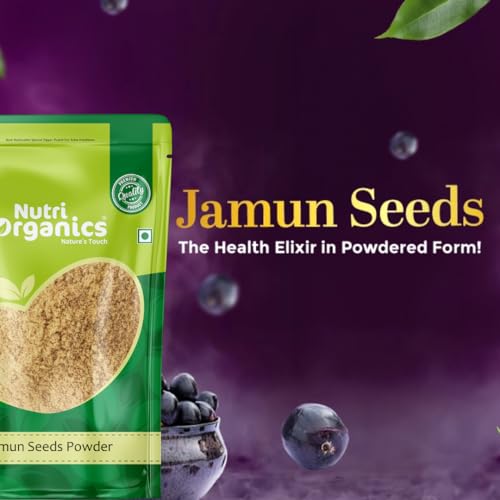 NutriOrganics Jamun Seed Powder-100 Grams|Natural|No Added Preservatives|Naaval Pazham Vitaippu Maavu|Syzygium Cumini|Help To Regulate Blood Sugar Levels