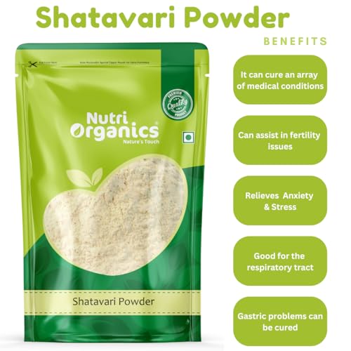 Nutri Organics Shatavari Powder - 50g | Balance Women's Hormones With Ayurveda | Herbal Supplement | Good For Healthy Digestion & Reproductive System