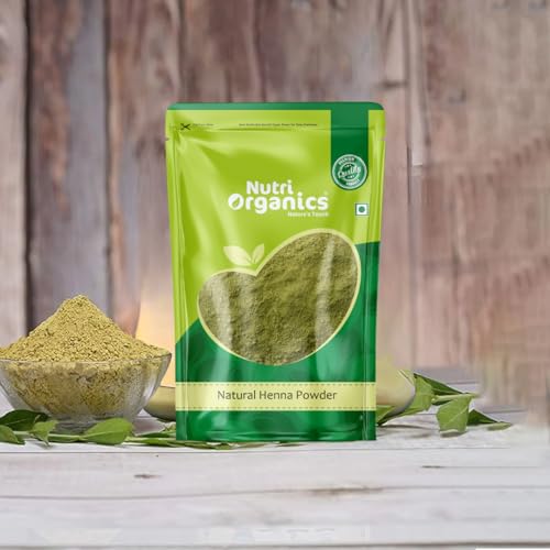 Nutri Organics 100% Pure Henna Powder - 200g | Good for Hair Colour (Mehandi) | for Hair, Hands & Feet