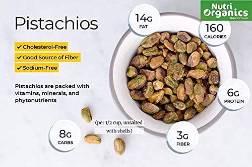 Nutri Organics Pista Dry Fruits Roasted and Salted Pistachio 200 gram - Roasted with Pink Salt, No Added Oils Ziplock Pouch