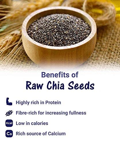 Nutri Organics Chia Seeds for Weight Loss 500gm Omega 3 Rich Raw Chia Seed 500 gram