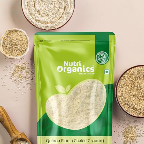 Nutri Organics Quinoa Flour - 2kg | Gluten Free Atta | Enriched with Dietary Fibre, Protein & Vitamins | Improves Gut Health | Superfood | Micro-nutrients | No Preservatives