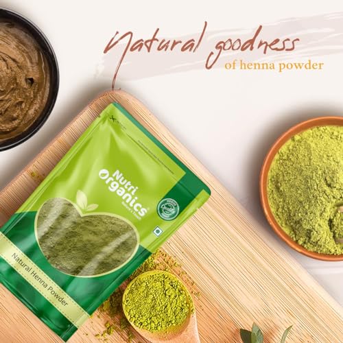 Nutri Organics 100% Pure Henna Powder - 200g | Good for Hair Colour (Mehandi) | for Hair, Hands & Feet