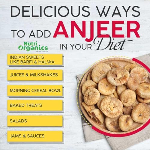 Nutri Organics Dry Fruits Afghani Dried Anjeer Figs Anjir 1 kg - Ziplock Pouch (Vacuum Packed For Extra Freshness)