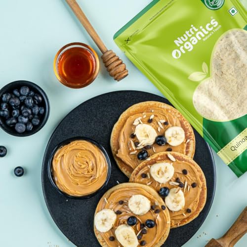 Nutri Organics Quinoa Flour - 1kg | Gluten Free Atta | Enriched with Dietary Fibre, Protein & Vitamins | Improves Gut Health | Superfood | Micro-nutrients | No Preservatives