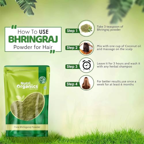 Nutri Organics Bhringraj Powder - 200g | Good For Nourishment of Skin And Hair Growth | Eclipta alba for Hair