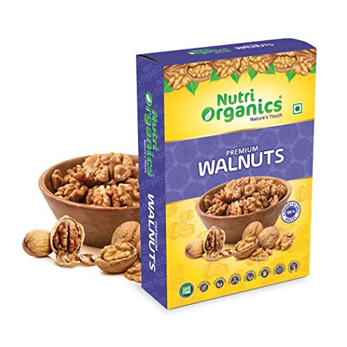 Nutri Organics Premium Dry Fruit Walnut Kernels (Akhrot Giri) Without Shell (Grade - 2 Piece) - (200G x 4)