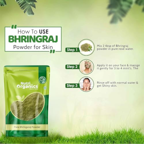 Nutri Organics Bhringraj Powder - 200g | Good For Nourishment of Skin And Hair Growth | Eclipta alba for Hair