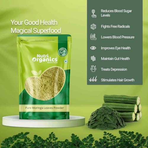 Nutri Organics Moringa Powder - 100g | Ayurvedic Support For Holistic Wellness | Herbal Supplement | Rich In Antioxidants | Good For Digestion, Energy, Immunity