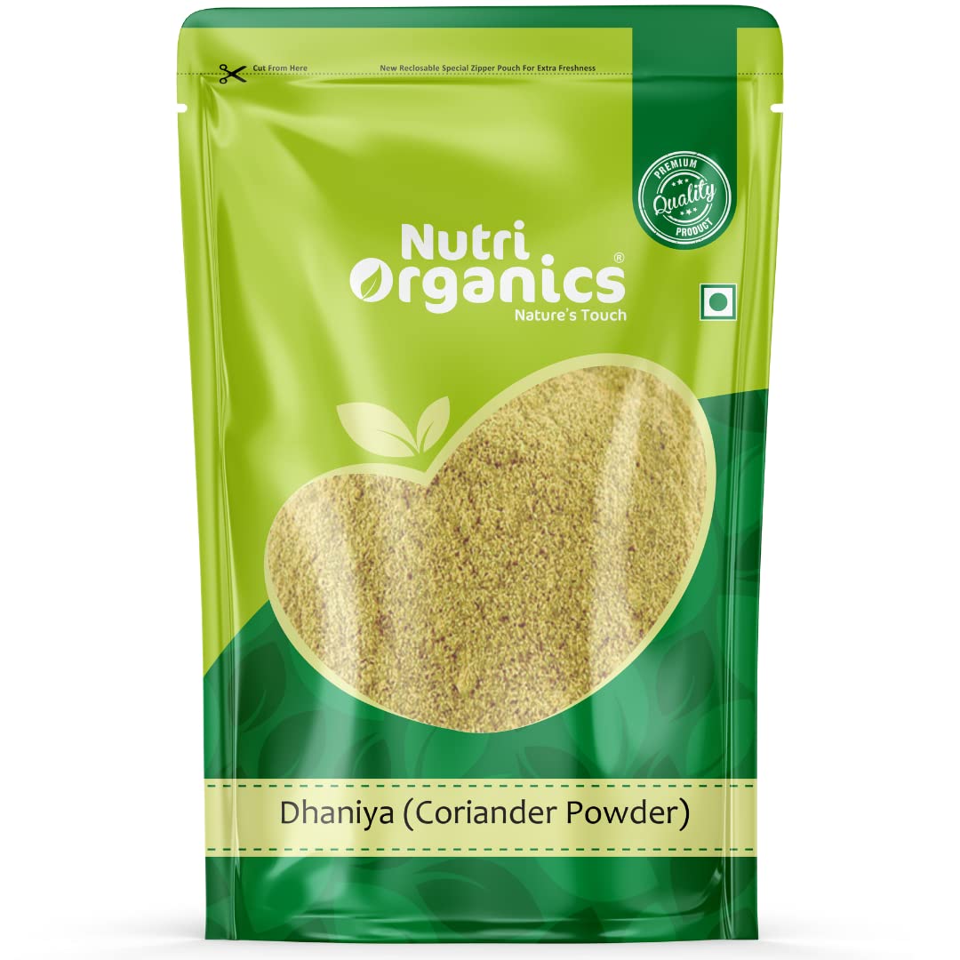 Nutri Organics Spices Coriander Dhaniya Powder Indian Traditional Masale - Resealable Ziplock Pouch (50g)
